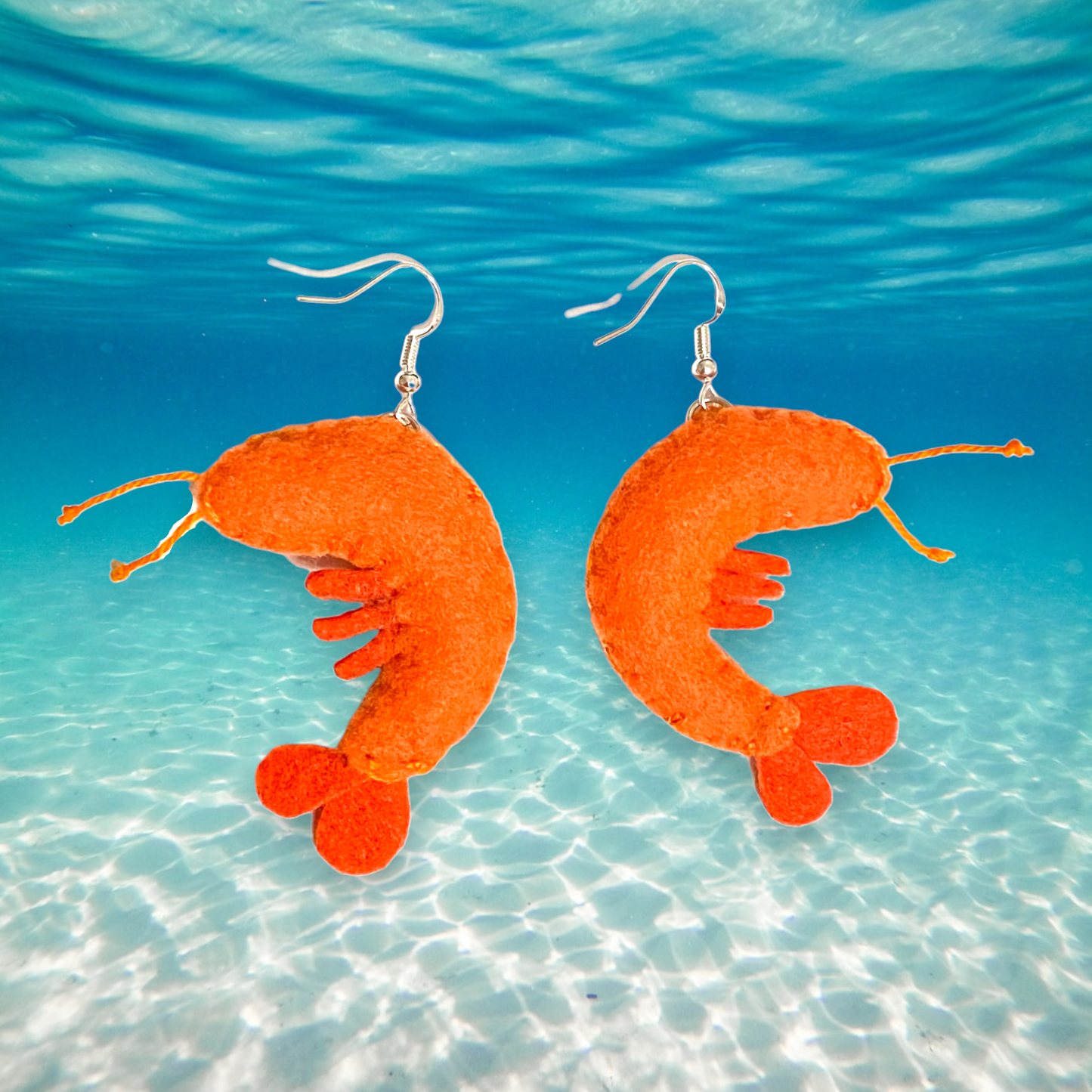 Shrimp Felt Earrings 🦐
