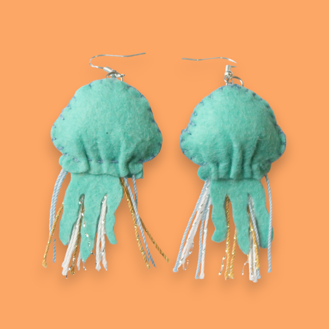 Jellyfish Felt Earrings 🌀