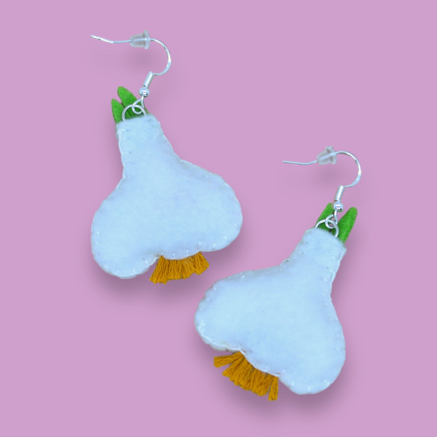 Garlic Vampire Felt Earrings 🧄🧛♀️