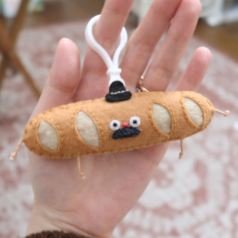 Baguette Grandpa Felt Bag Charm 🥖
