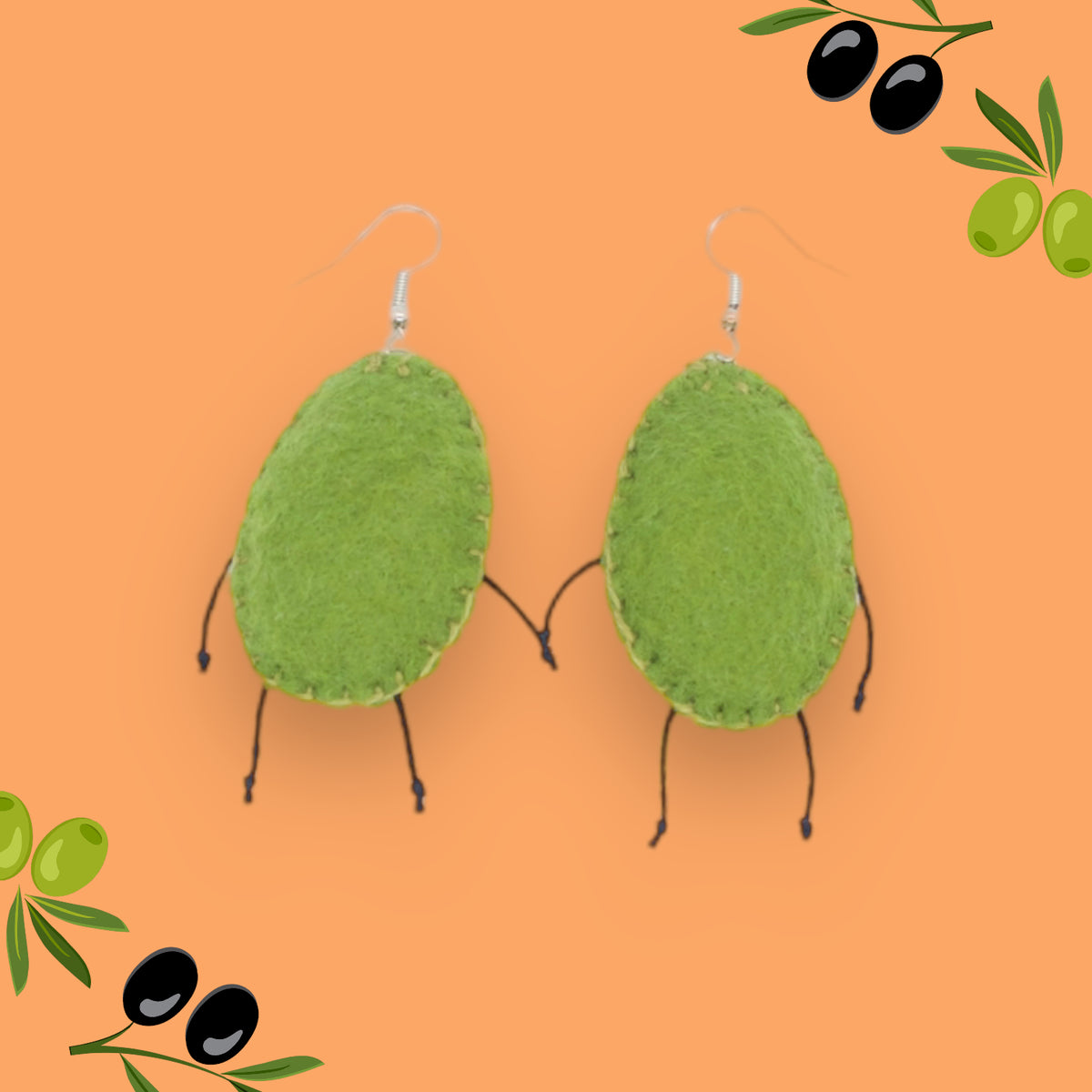 Olive Felt Earrings ๐ซ