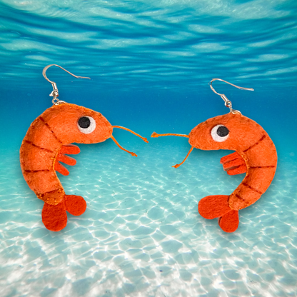 Shrimp Felt Earrings 🦐