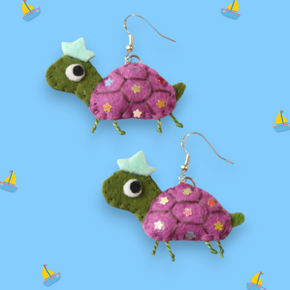 Turtle Felt Earrings 🐢⛵️