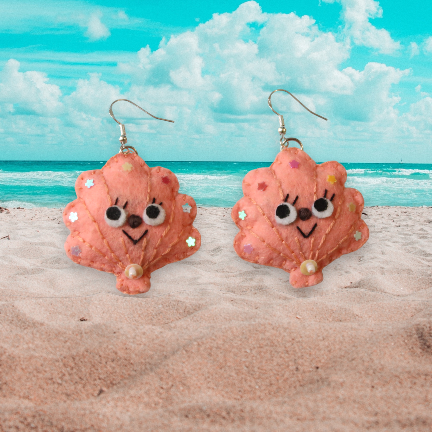 Shell Felt Earrings 🐚✨