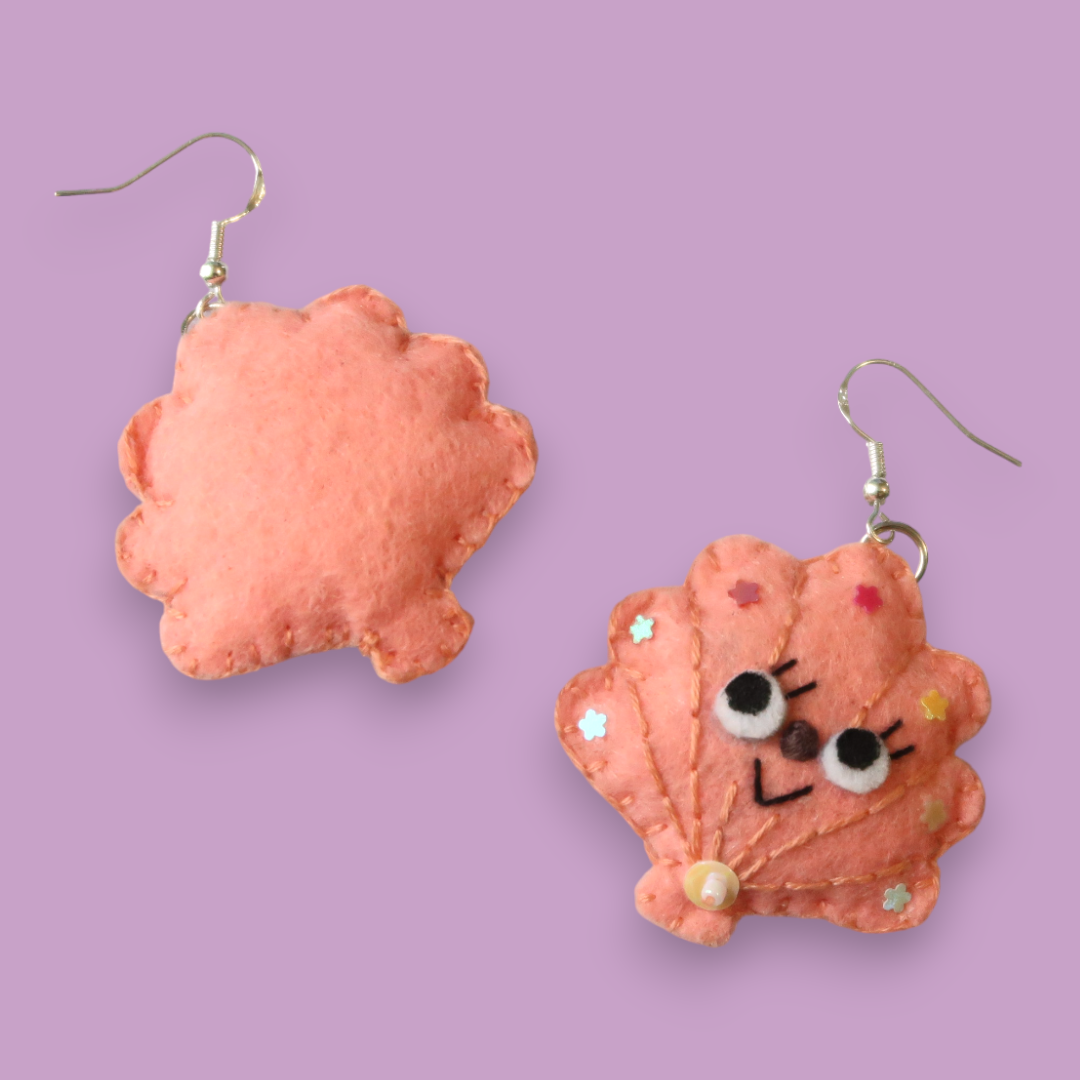 Shell Felt Earrings 🐚✨
