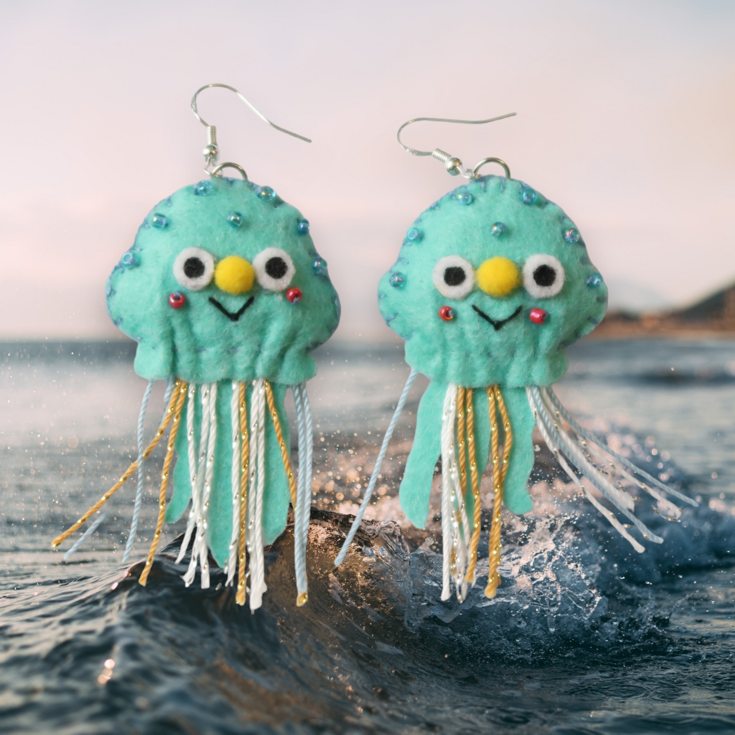 Jellyfish Felt Earrings 🌀