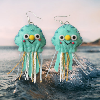 Jellyfish Felt Earrings 🌀