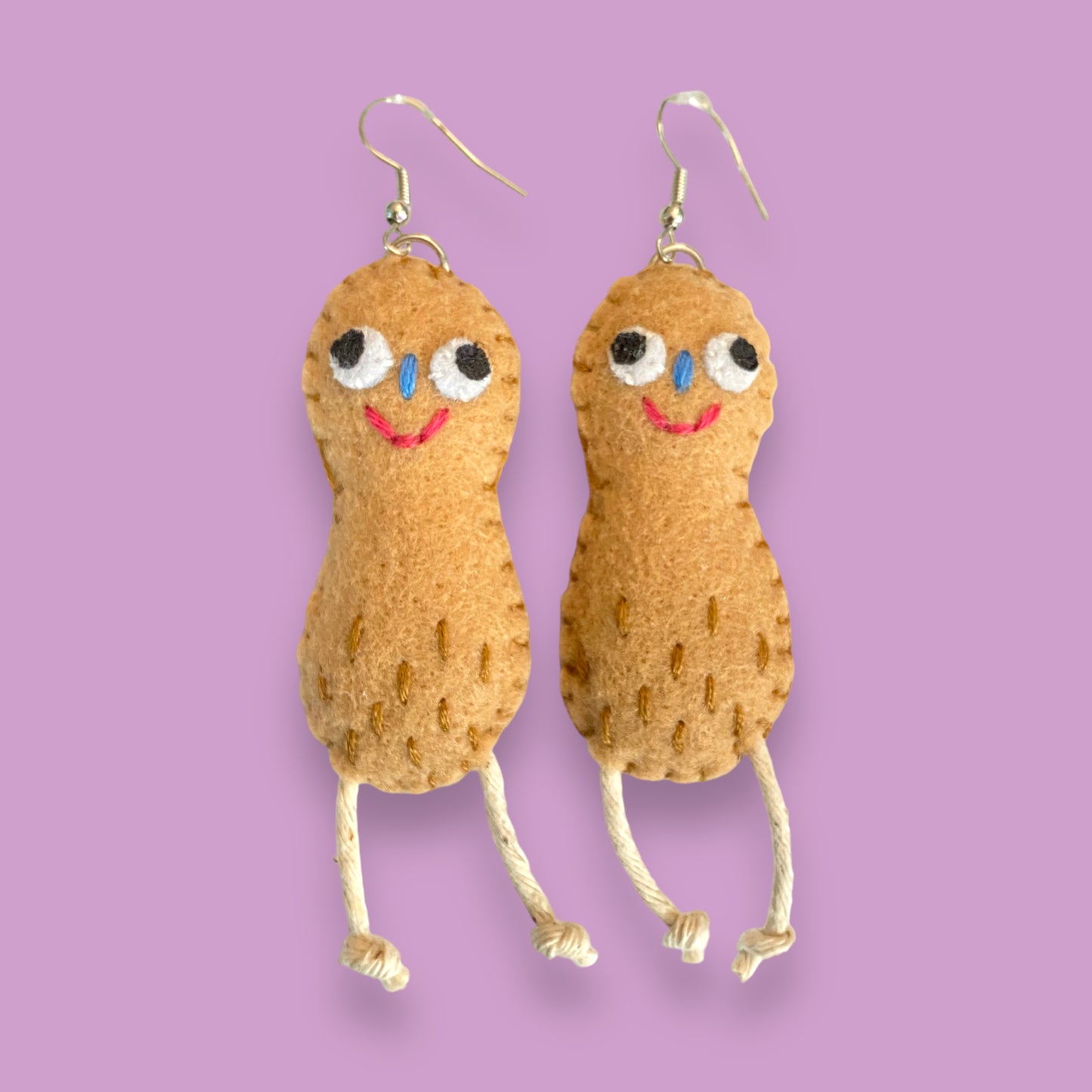 Leggy Legume Peanut Felt Earrings 🥜