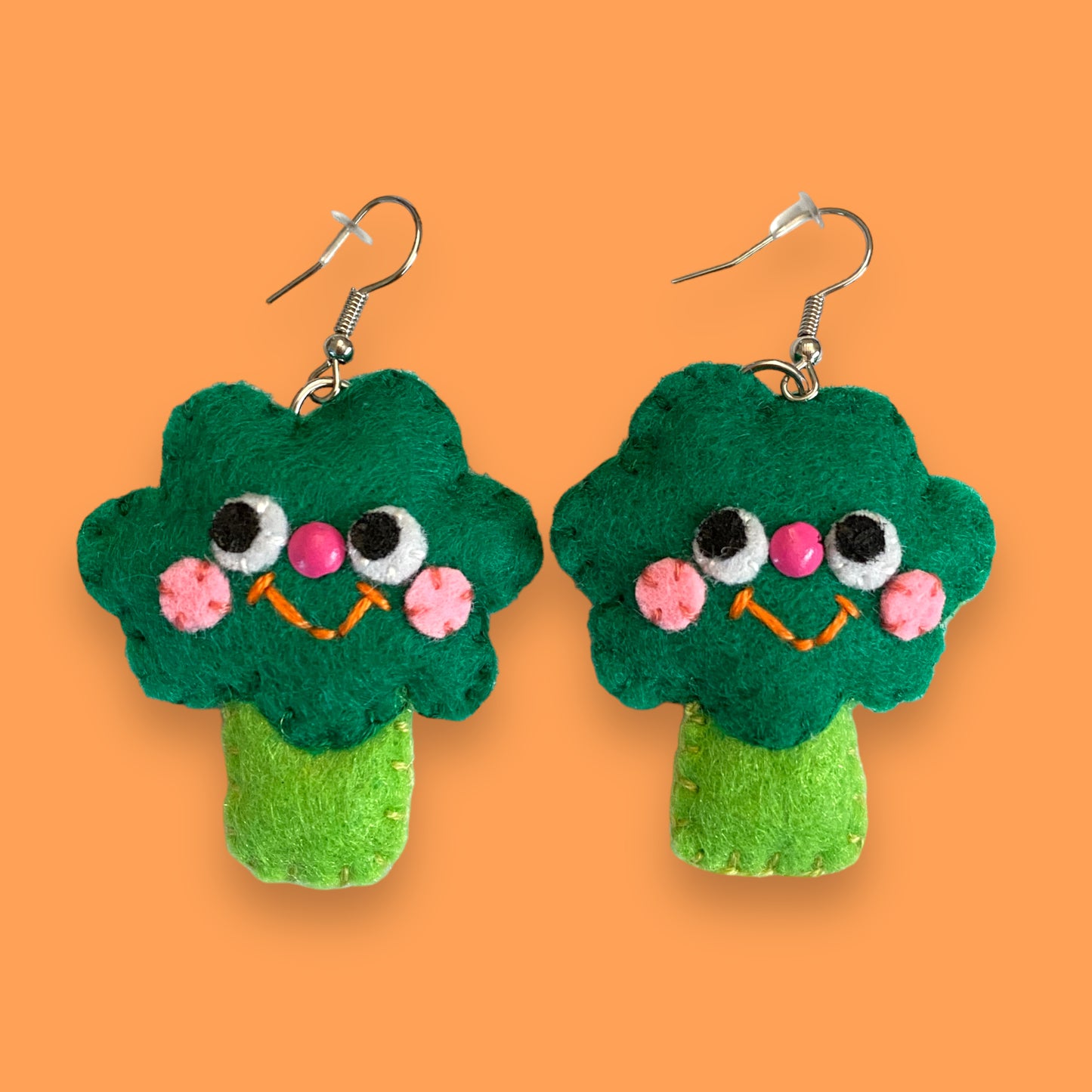 Broccoli Felt Earrings 🥦
