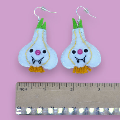Garlic Vampire Felt Earrings 🧄🧛‍♀️