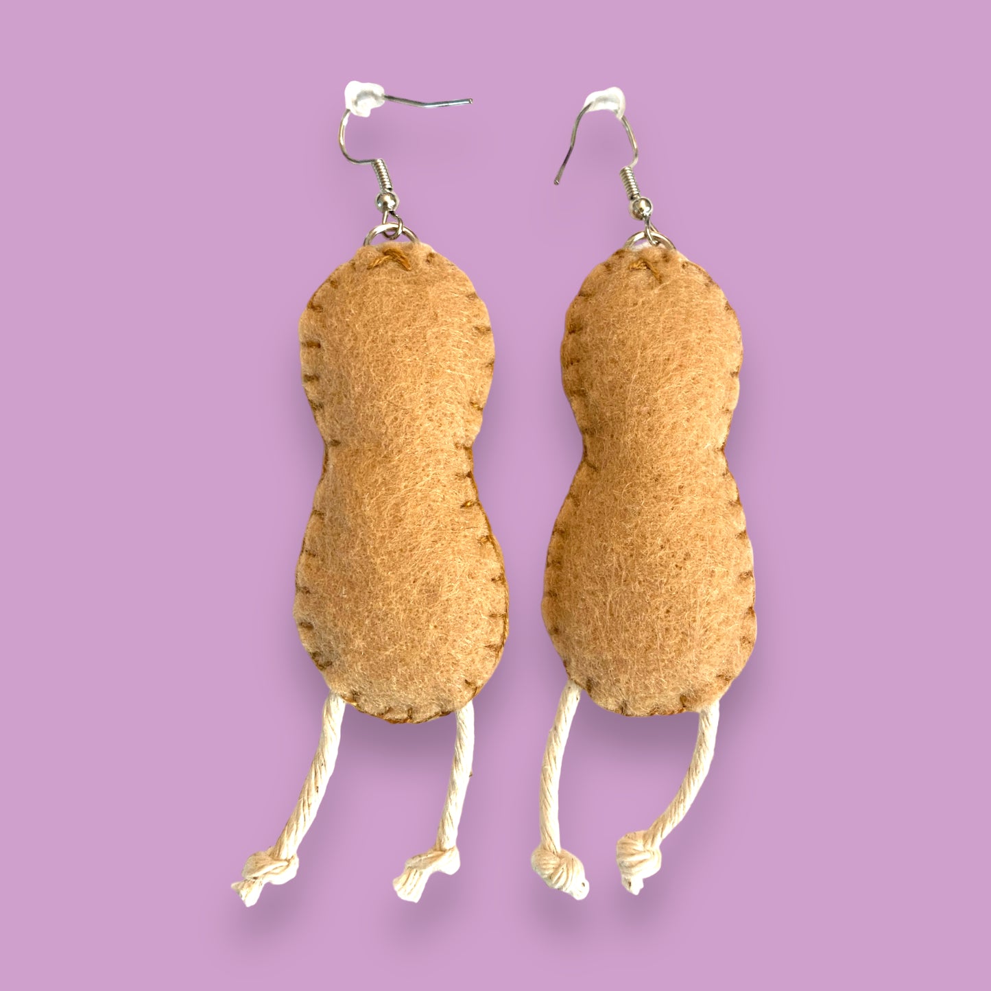 Leggy Legume Peanut Felt Earrings 🥜