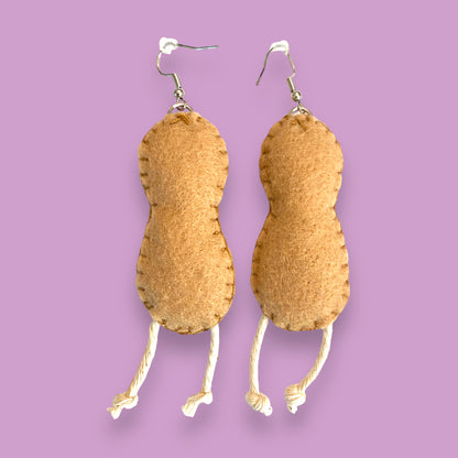 Leggy Legume Peanut Felt Earrings 🥜