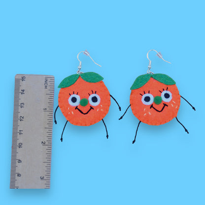 Orange Fruity Booty Felt Earrings 🍊