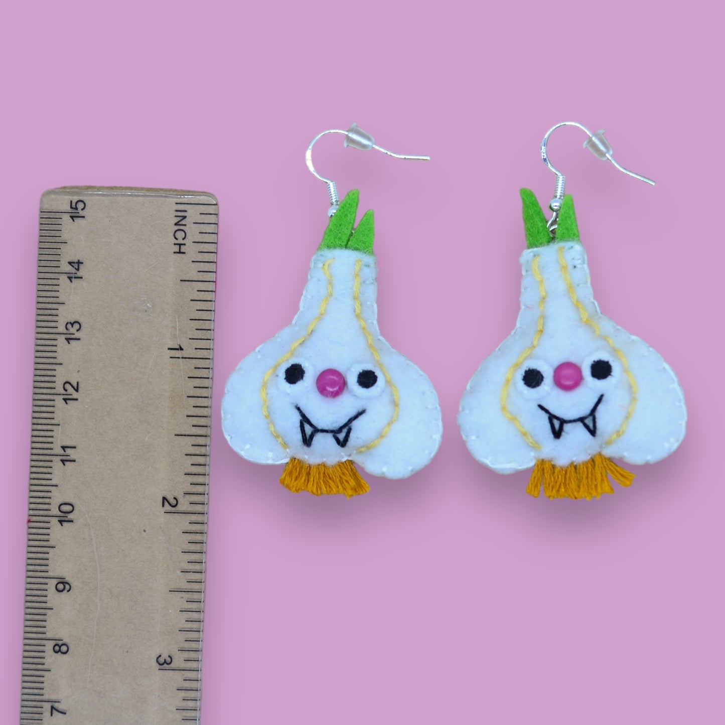 Garlic Vampire Felt Earrings 🧄🧛‍♀️
