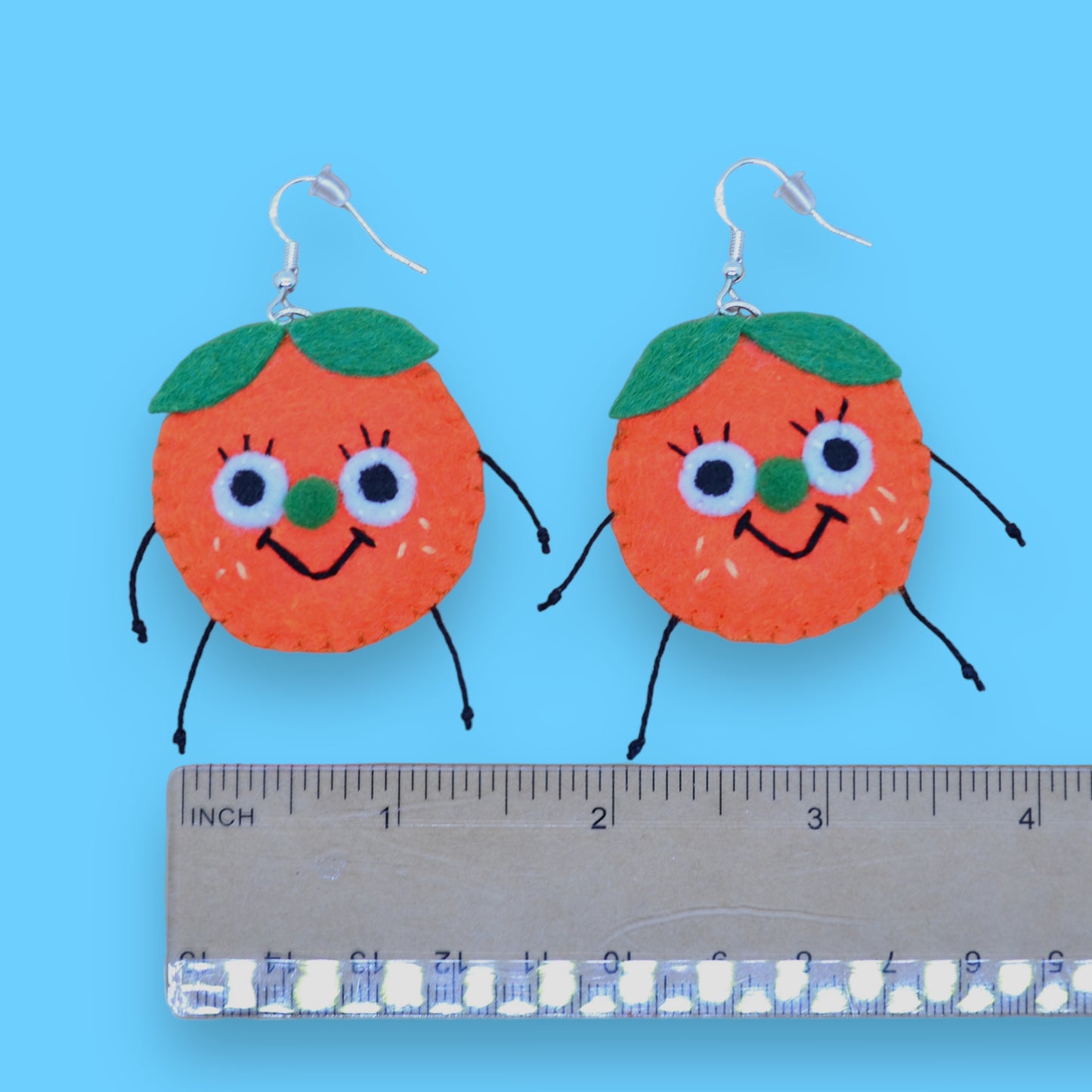 Orange Fruity Booty Felt Earrings 🍊
