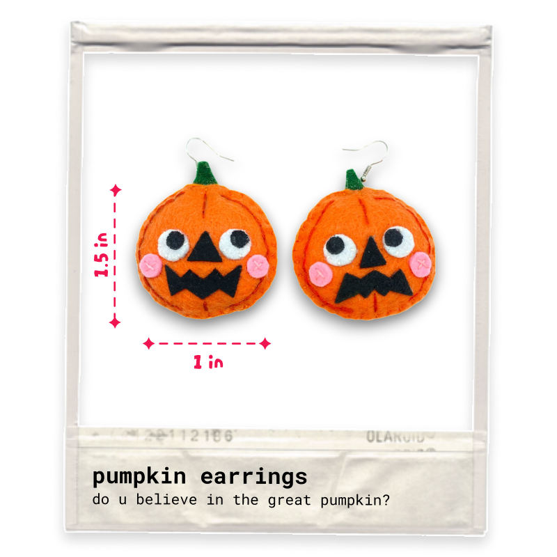 Pumpkin Felt Earrings 🎃