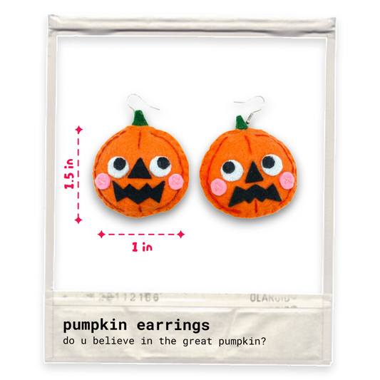 Pumpkin Felt Earrings 🎃