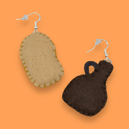 Potatoes + Molasses Felt Earrings🥔🍯