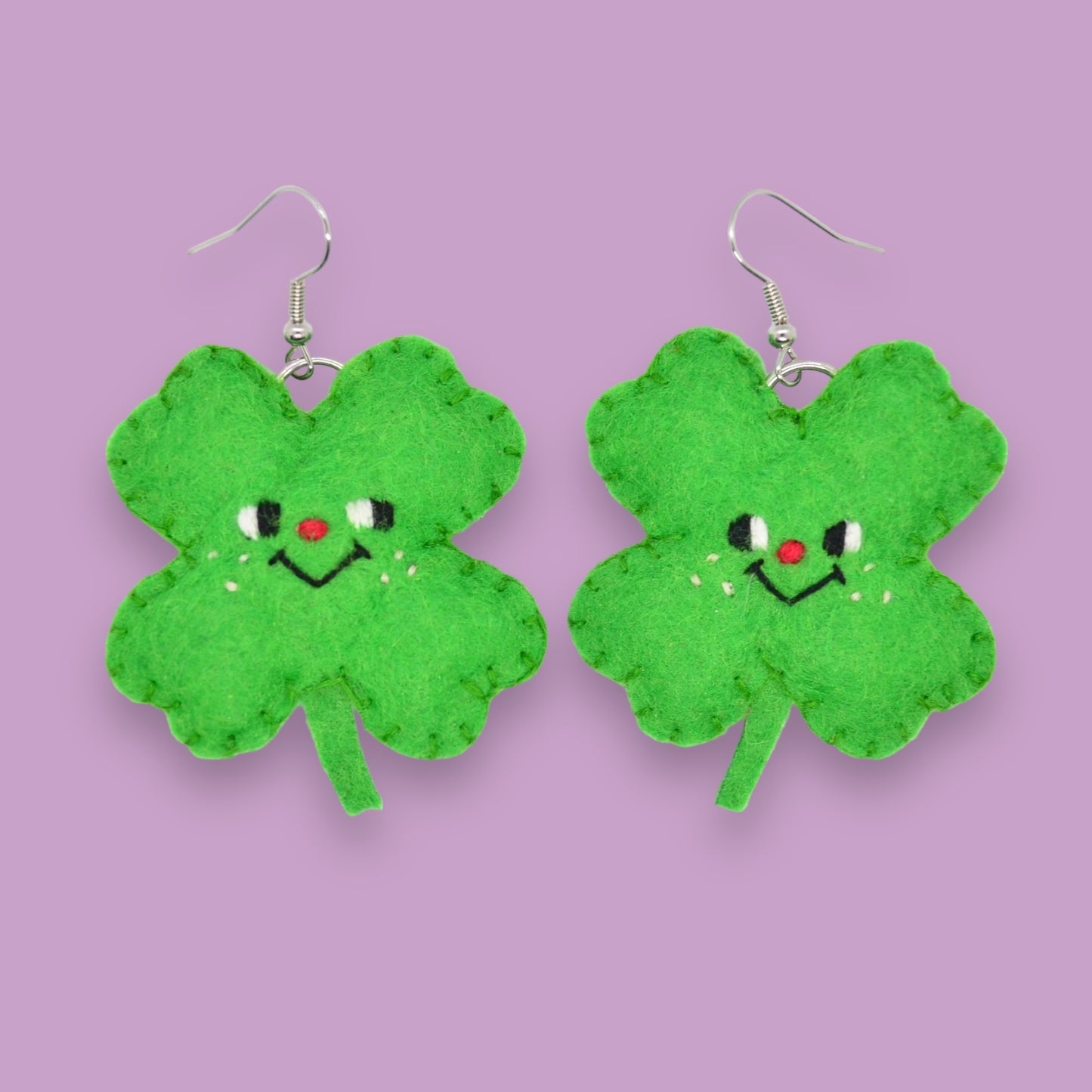 Lucky Clover Felt Earrings 🍀