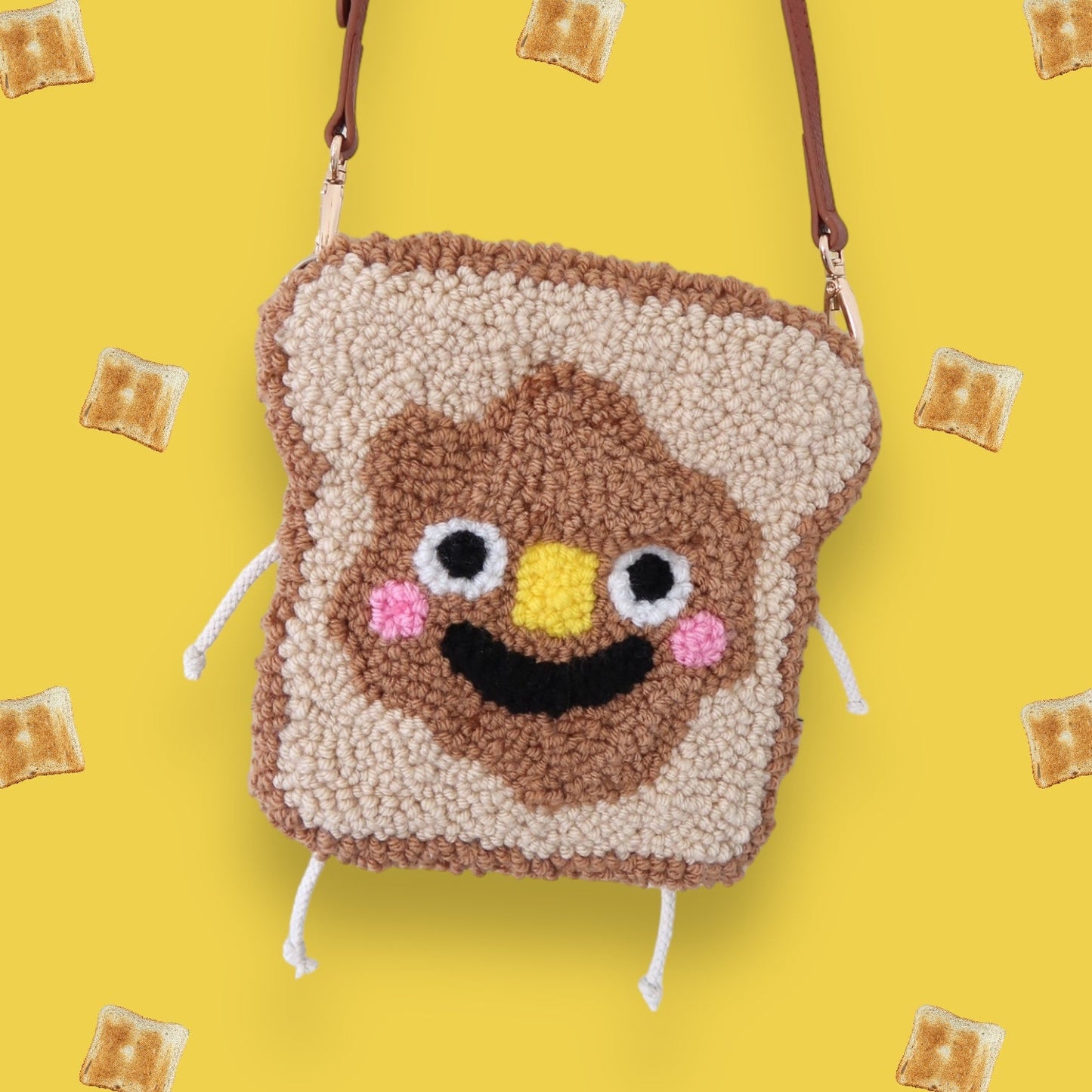 Toasty Bread Punchneedle Bag 🍞 | Fiber Art Purse