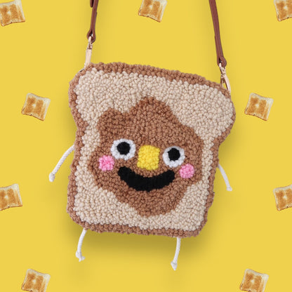 Toasty Bread Punchneedle Bag 🍞 | Fiber Art Purse