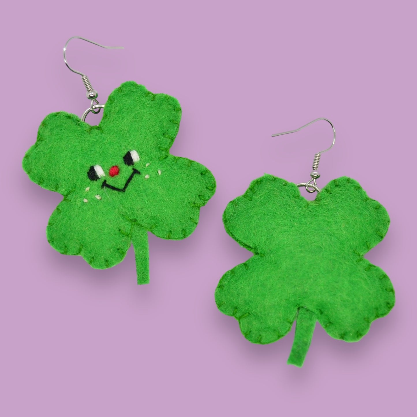 Lucky Clover Felt Earrings 🍀