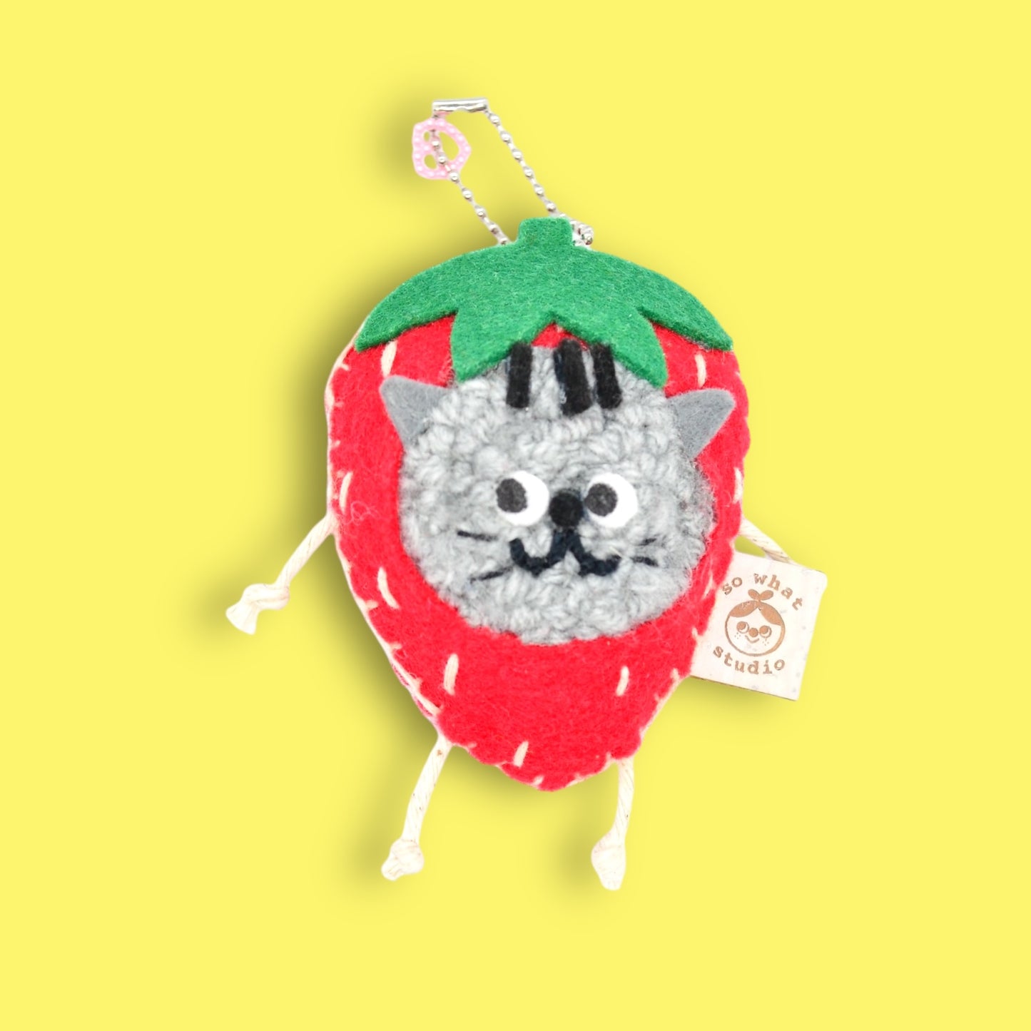Strawberry Kitty Magnetic Bag Charms 🍓 | Pair of Charms