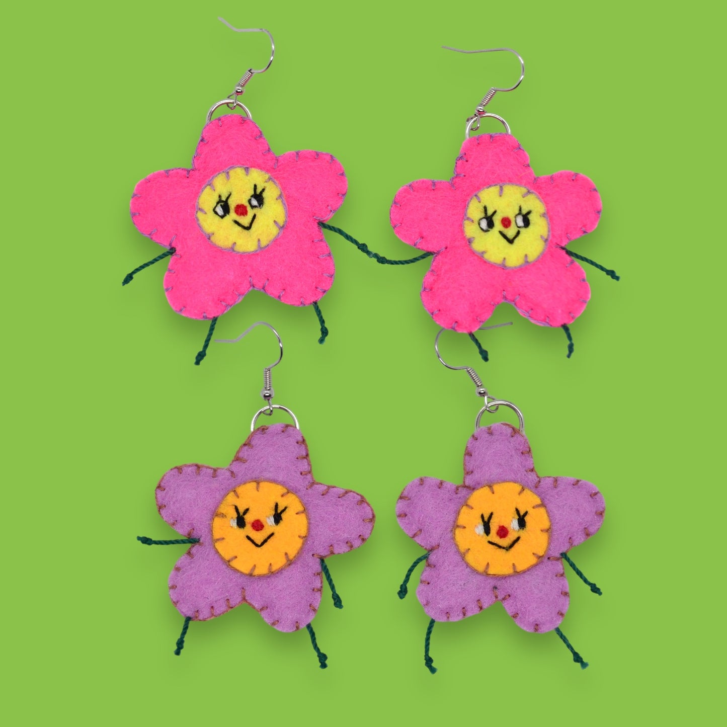 Daisy Felt Earrings 🌸