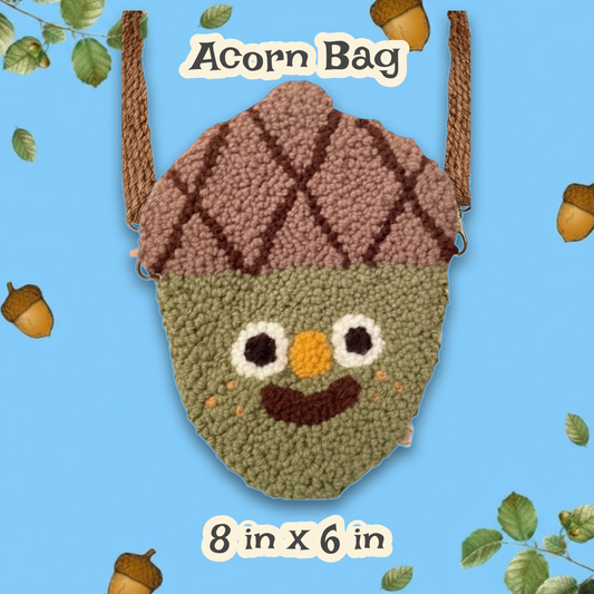 Acorn Punchneedle Bag 🐿️ | Fiber Art Purse