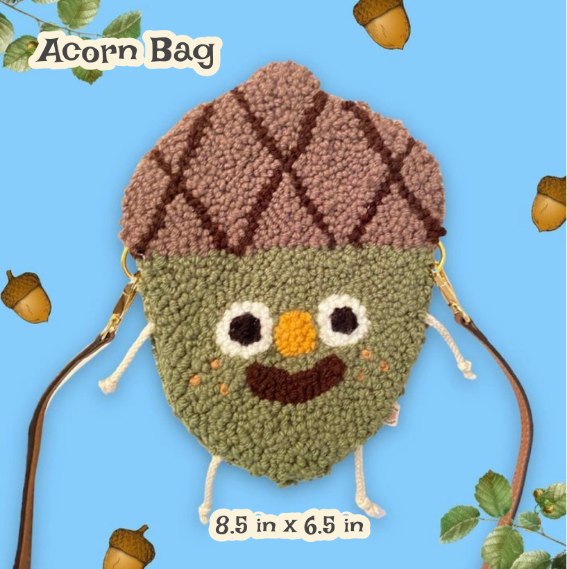 Acorn Punchneedle Bag 🐿️ | Fiber Art Purse