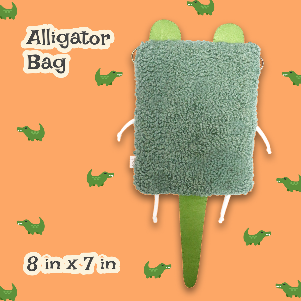 Alligator Punchneedle Bag🐊 | Fiber Art Purse