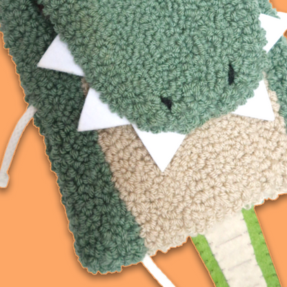 Alligator Punchneedle Bag🐊 | Fiber Art Purse