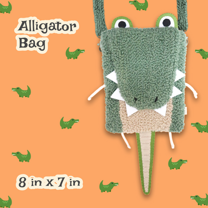 Alligator Punchneedle Bag🐊 | Fiber Art Purse