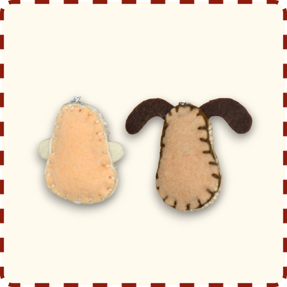 Bald Man + Dog Punchneedle Earrings