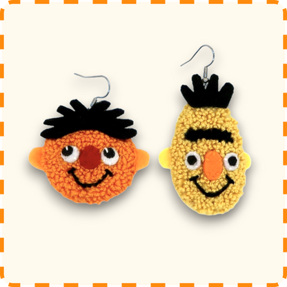 Bert + Ernie Punchneedle Earrings🧡💛