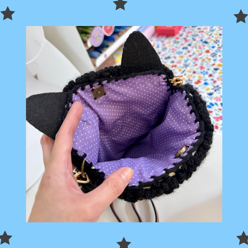 Witchy Black Cat Bag 🐈‍⬛  | Fiber Art Purse