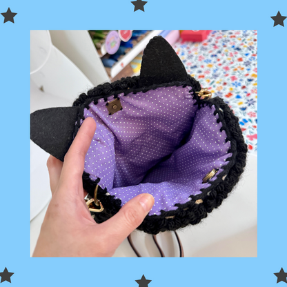 Witchy Black Cat Bag 🐈‍⬛  | Fiber Art Purse