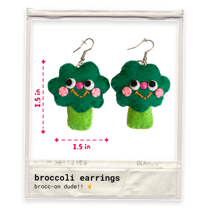 Broccoli Felt Earrings 🥦