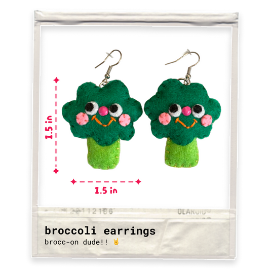 Broccoli Felt Earrings 🥦