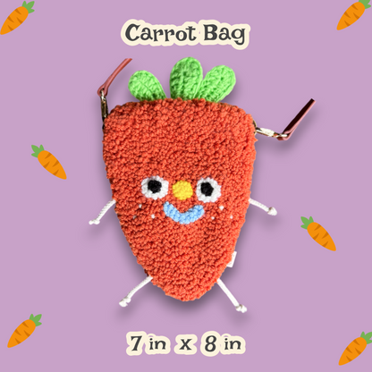 Carrot Punchneedle Bag | Handtufted Purse 🥕