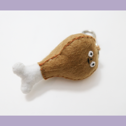 Chicken Drumstick Felt Bag Charm🍗