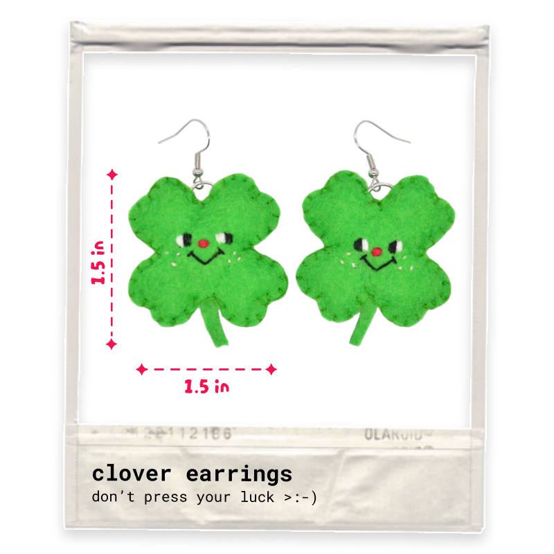 Lucky Clover Felt Earrings 🍀