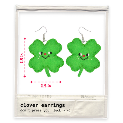 Lucky Clover Felt Earrings 🍀