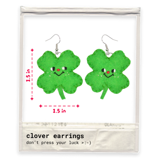 Lucky Clover Felt Earrings 🍀