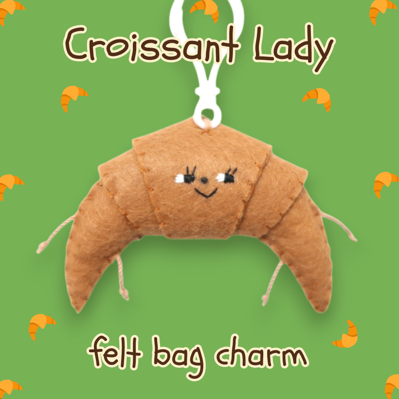 Croissant Felt Bag Charm 🥐