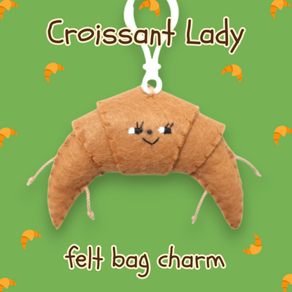 Croissant Felt Bag Charm 🥐