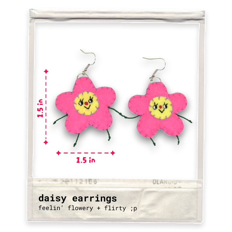 Daisy Felt Earrings 🌸