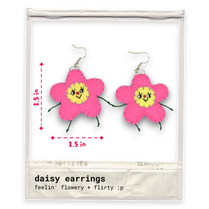 Daisy Felt Earrings 🌸