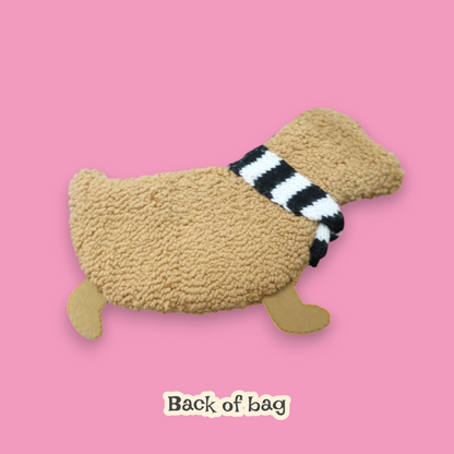 Wiener Dog Punchneedle Bag 🐶🥖 | Fiber Art Purse