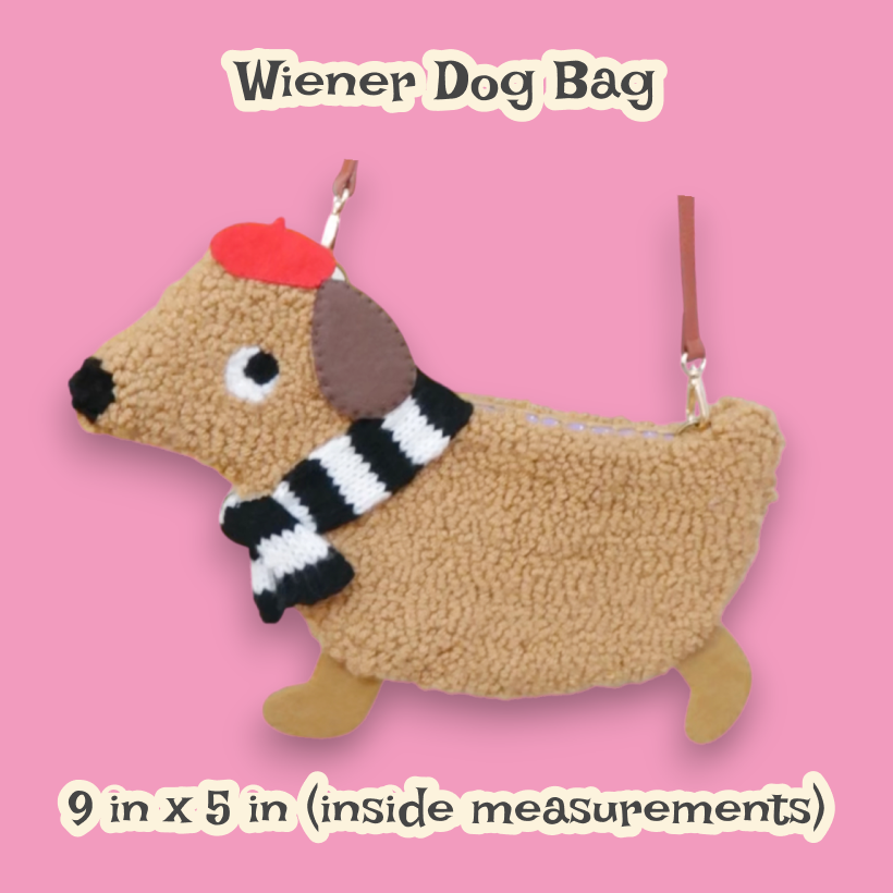Wiener Dog Punchneedle Bag 🐶🥖 | Fiber Art Purse